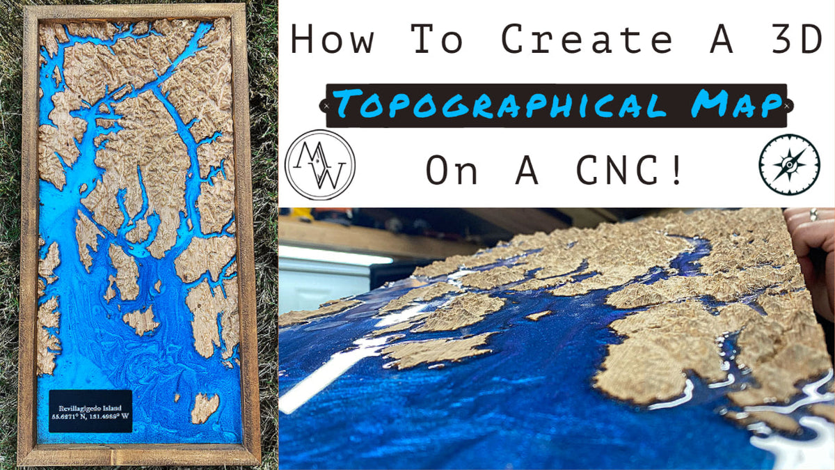 Topographical map carved on a CNC