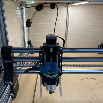 Onefinity router cable and vacuum hose boom