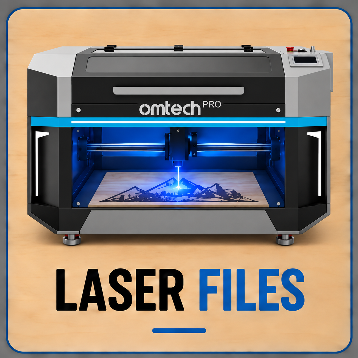 Laser Files category featuring OMTech Pro 3655 laser cutter