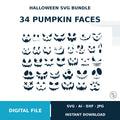 34 Halloween Pumpkin Faces SVG Bundle