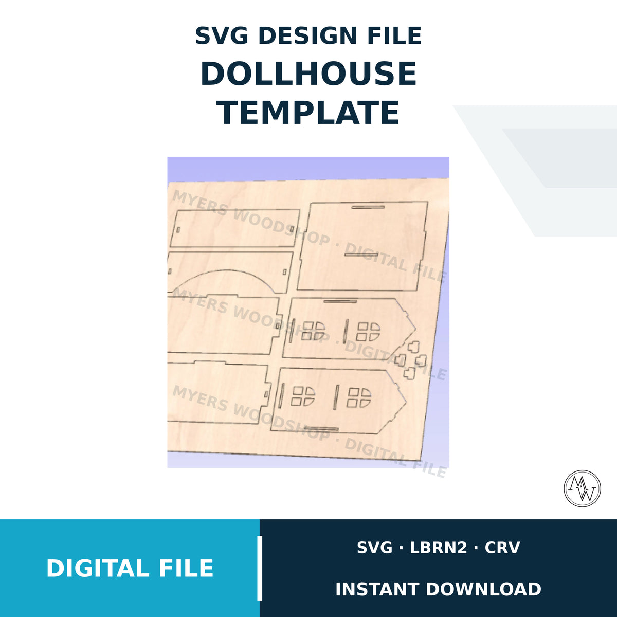 Dollhouse SVG, LightBurn & Vectric Cut Files