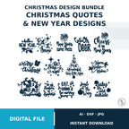 Christmas & New Year Quotes SVG Bundle