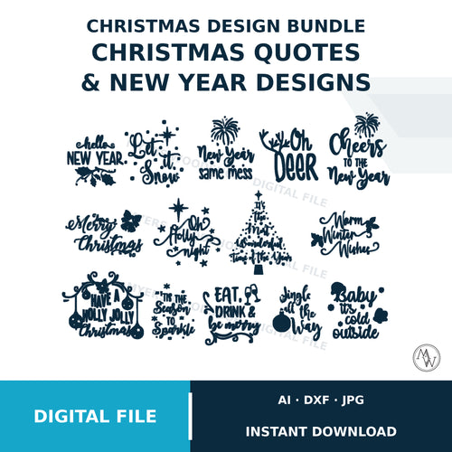 Christmas & New Year Quotes SVG Bundle