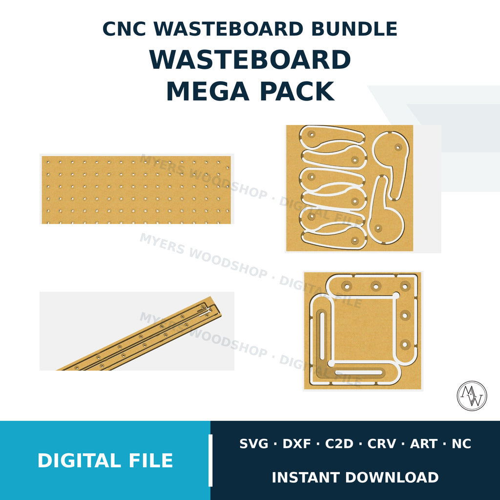 CNC Wasteboard MEGA Pack – Clamps & Fence Files