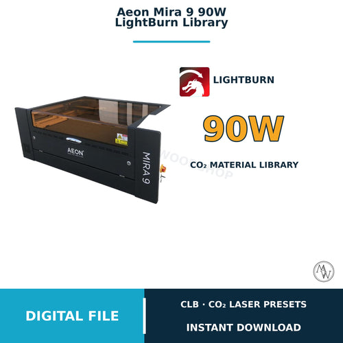 Aeon Mira 9 90W LightBurn Material Library