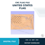 US Flag CNC, Vectric & SVG Digital File