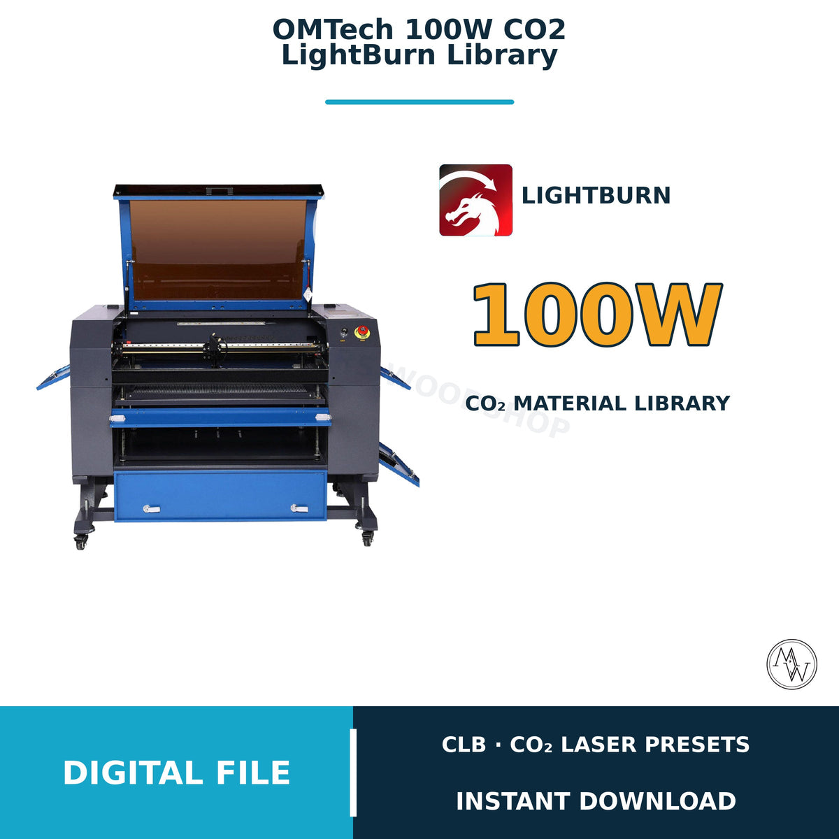OMTech 100W CO2 Laser LightBurn Material Library