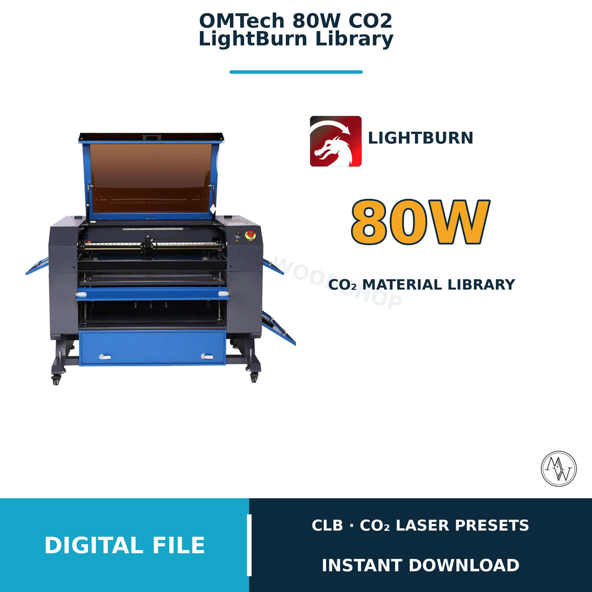 OMTech 80W CO2 Laser LightBurn Material Library