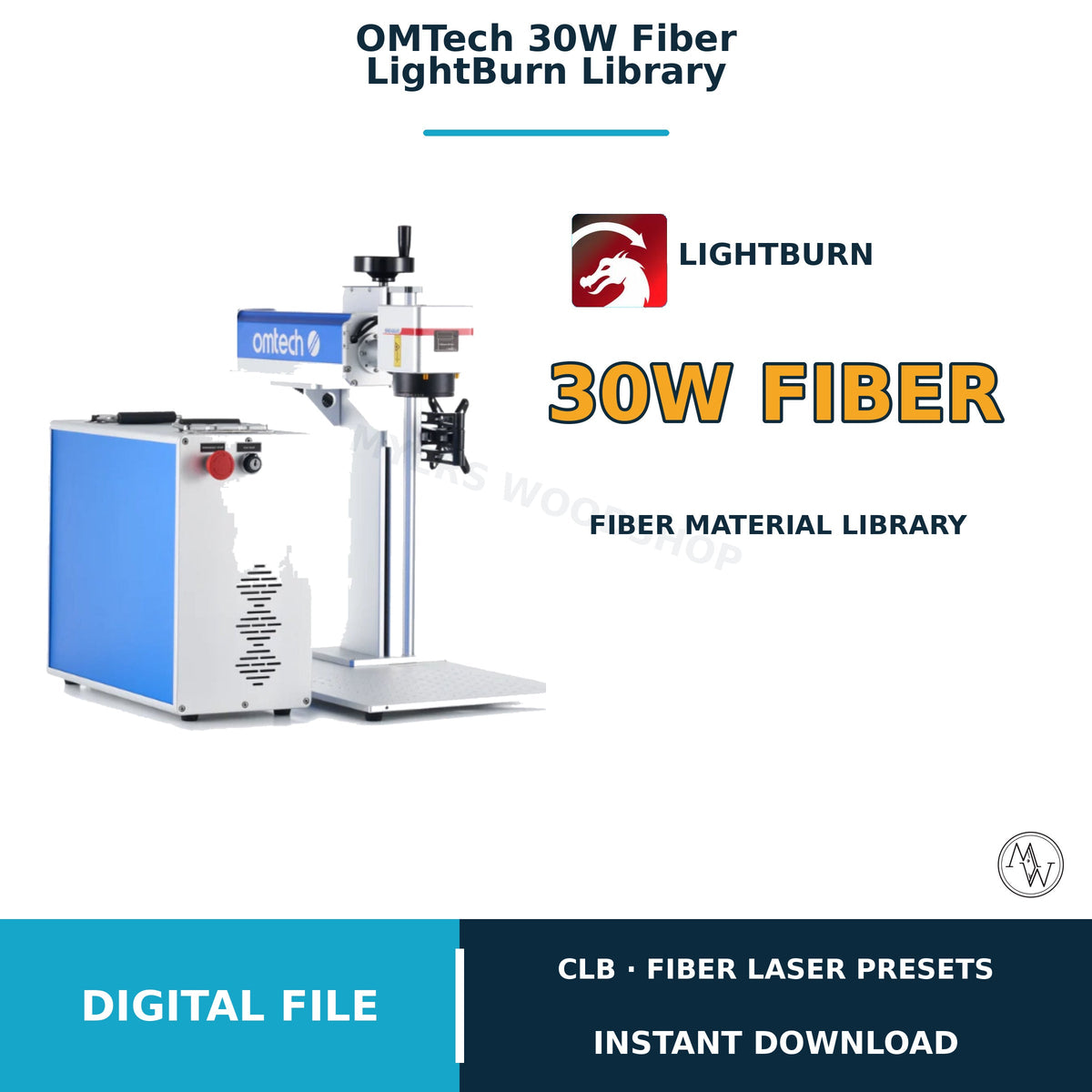 OMTech 30W Fiber Laser LightBurn Material Library