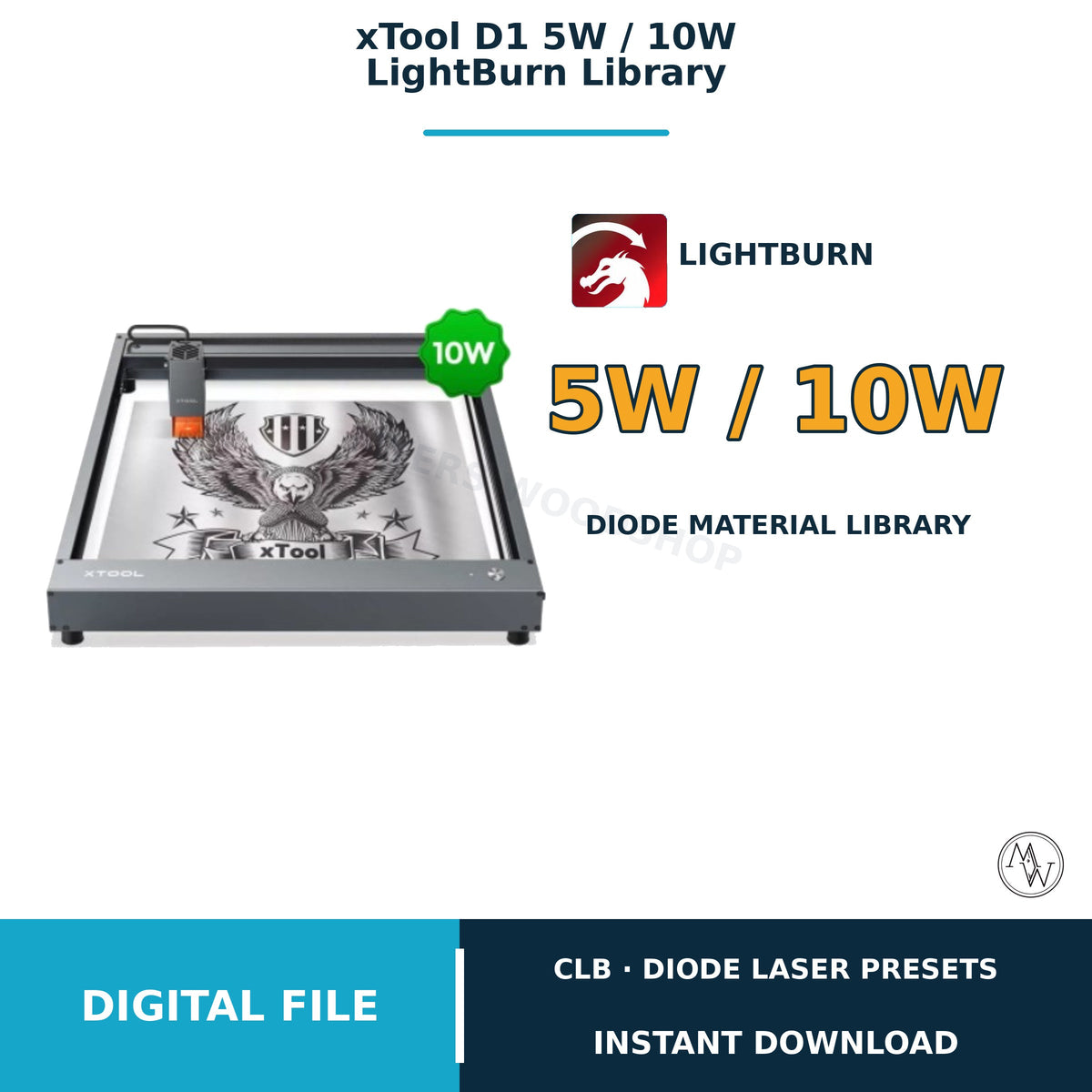 xTool D1 LightBurn Material Library