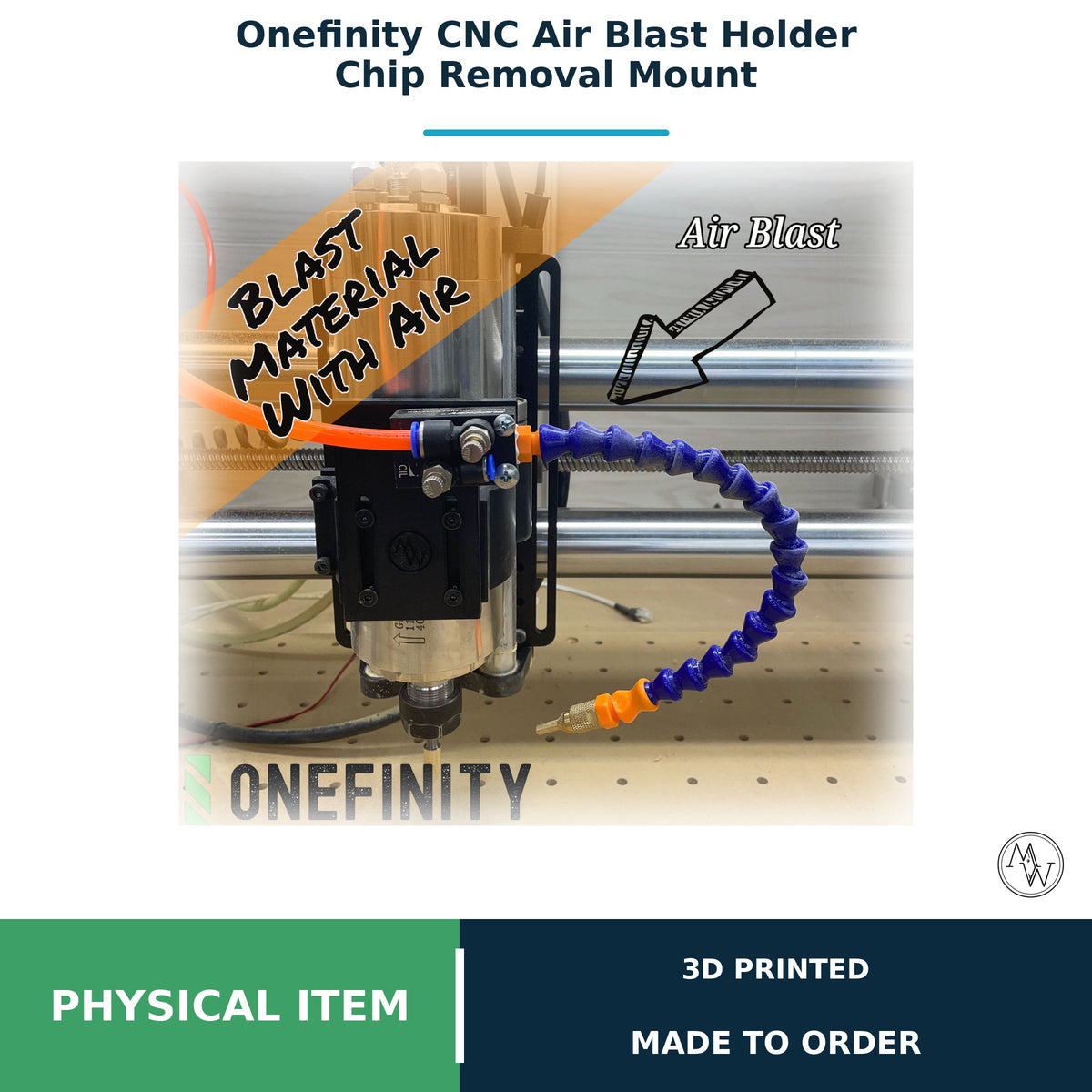 Onefinity CNC Air Blast Holder Mount, Chip Removal