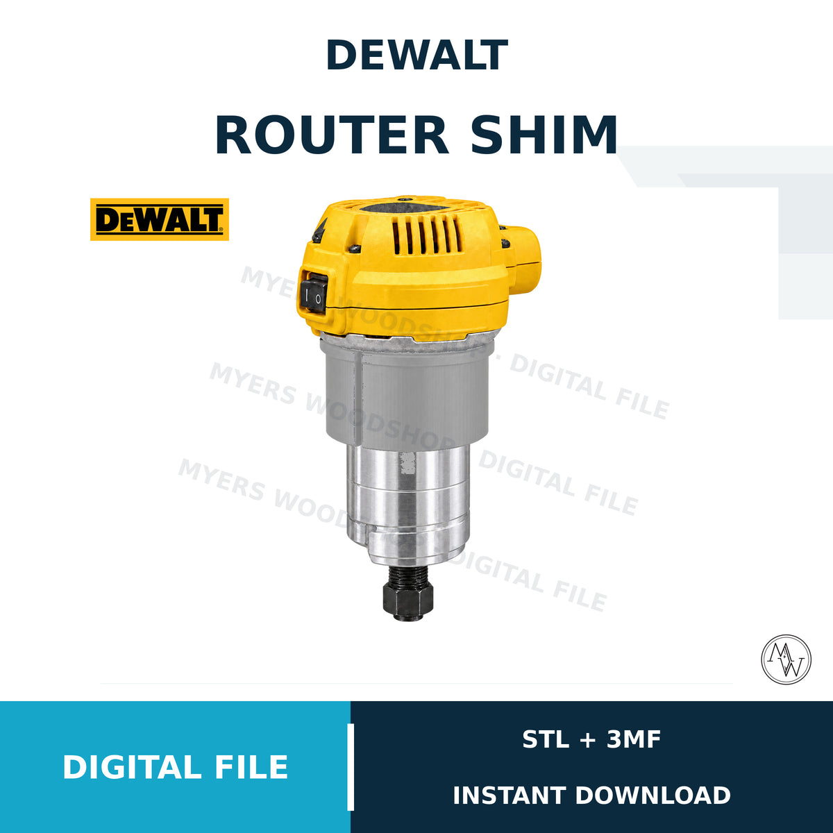 Onefinity 80mm to 69mm DeWalt Router Shim STL