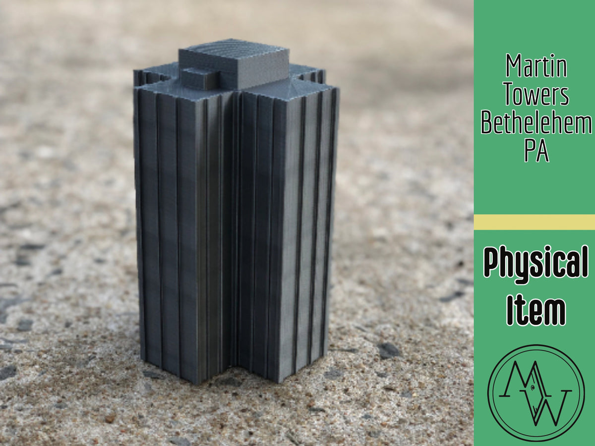 3D Printed Martin Tower Model, Bethlehem Pennsylvania Landmark