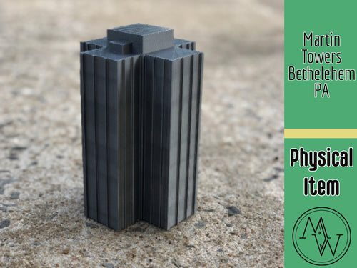 3D Printed Martin Tower Model, Bethlehem Pennsylvania Landmark