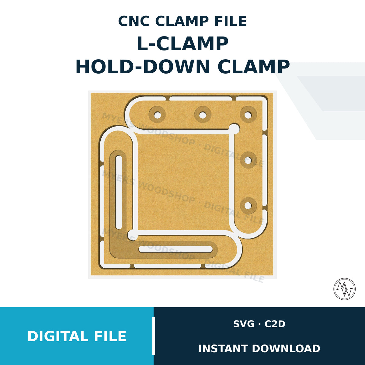 CNC L-Clamp SVG & C2D File