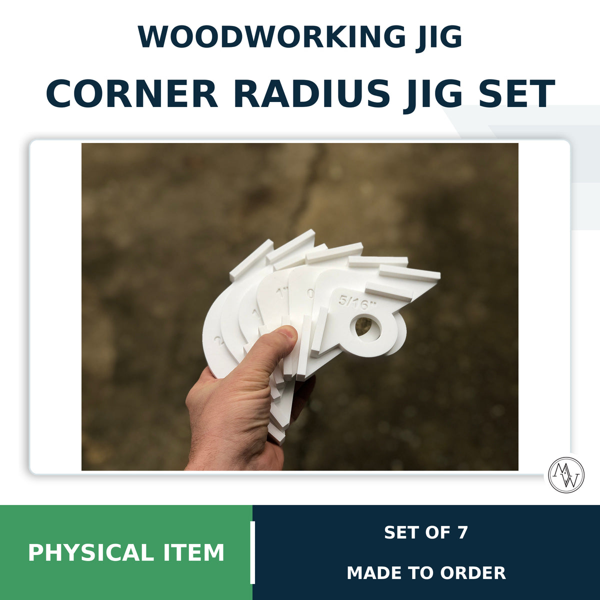 Corner Radius Router Jig Set – Woodworking Template (2.5" - 0.5")