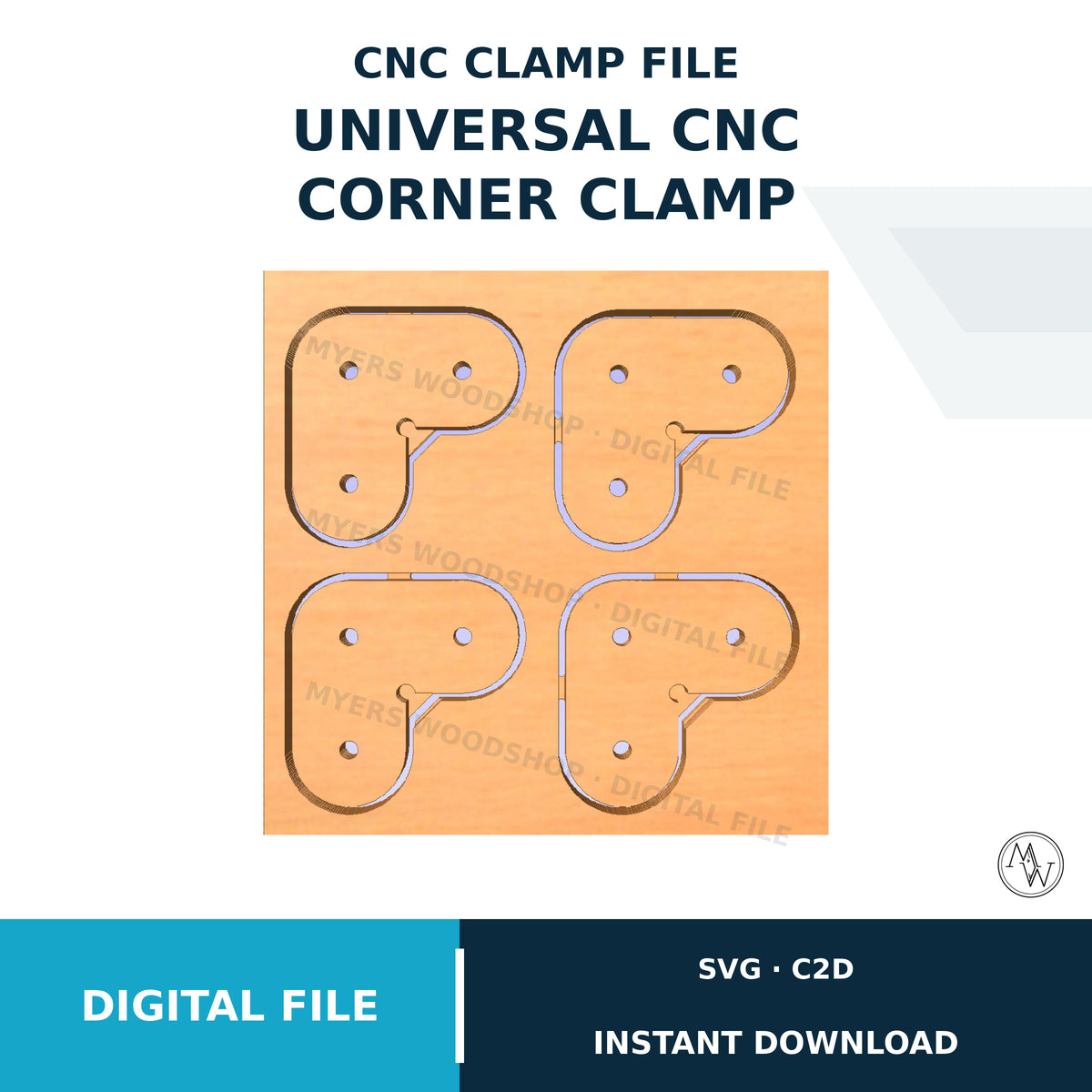 CNC Corner Clamp SVG & C2D File