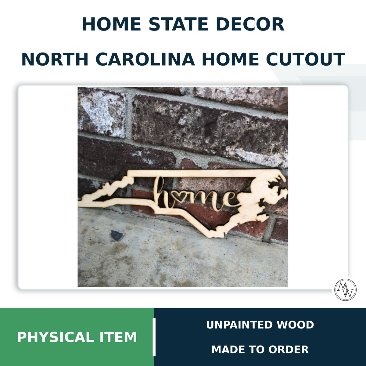 North Carolina State Wood Cutout – Home Wall Decor, Unpainted