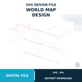World Map SVG Cut File
