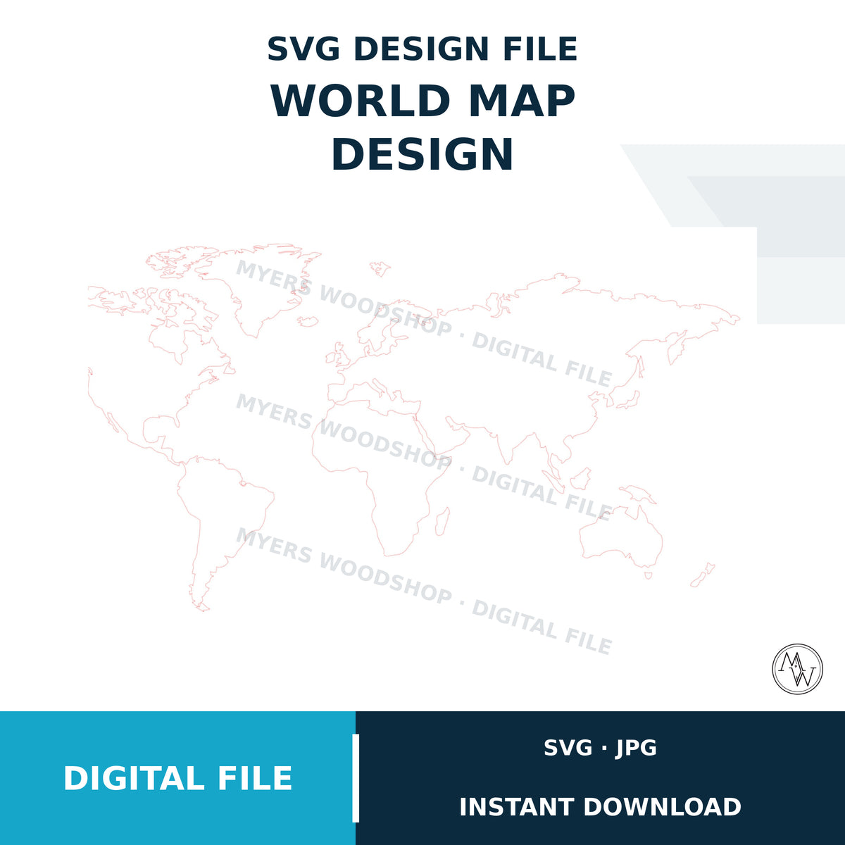 World Map SVG Cut File