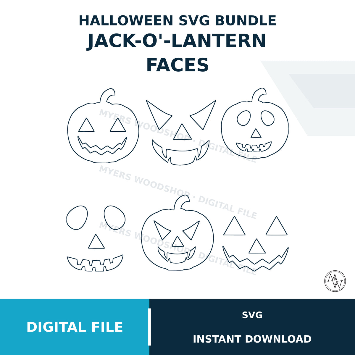 Jack O’Lantern Faces SVG Bundle
