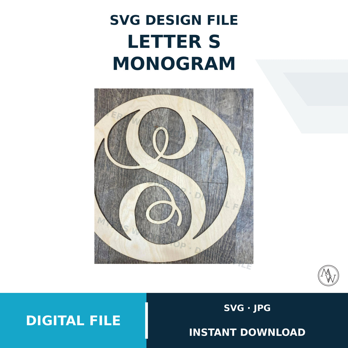 Letter S Monogram SVG Cut File