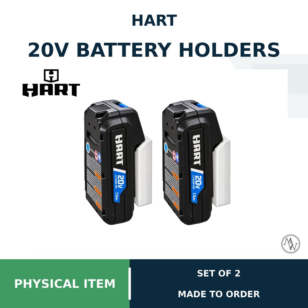 Hart 20V Battery Holder, Wall Mount, Storage (Set of 2)