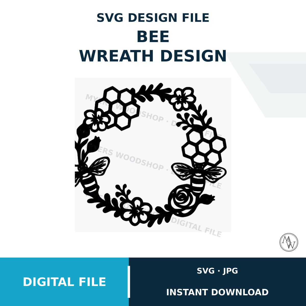Bee Wreath SVG Cut File