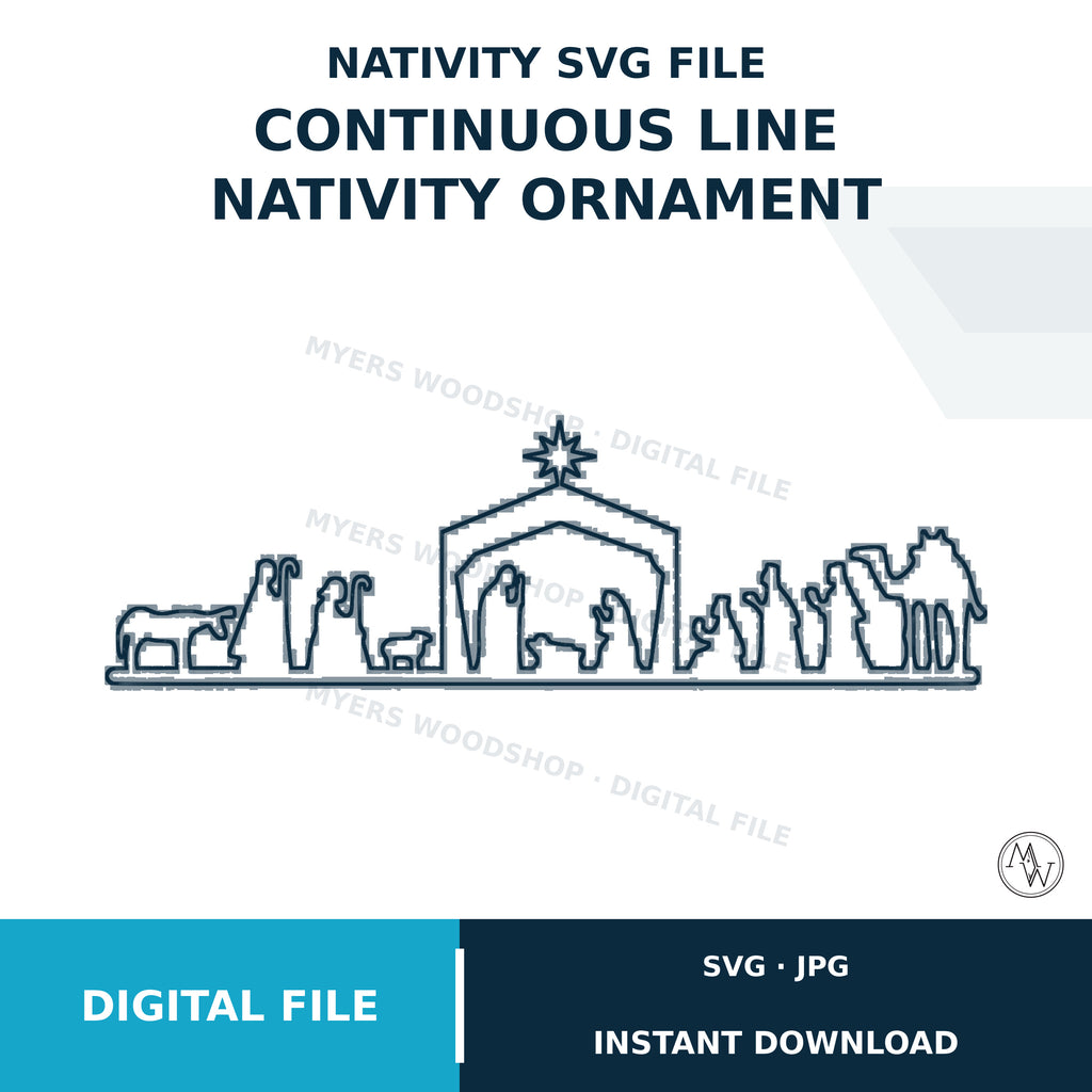 Continuous Nativity Ornament SVG Cut File