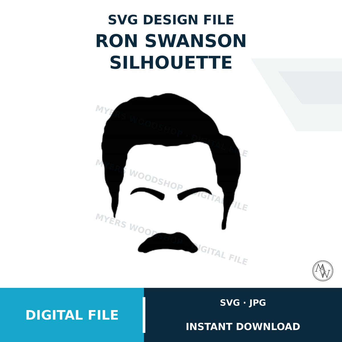 Ron Swanson Silhouette SVG Cut File