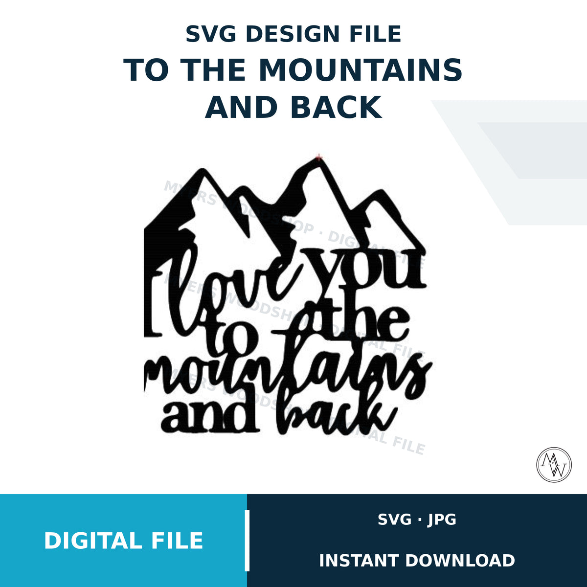 Mountains and Back SVG Cut File