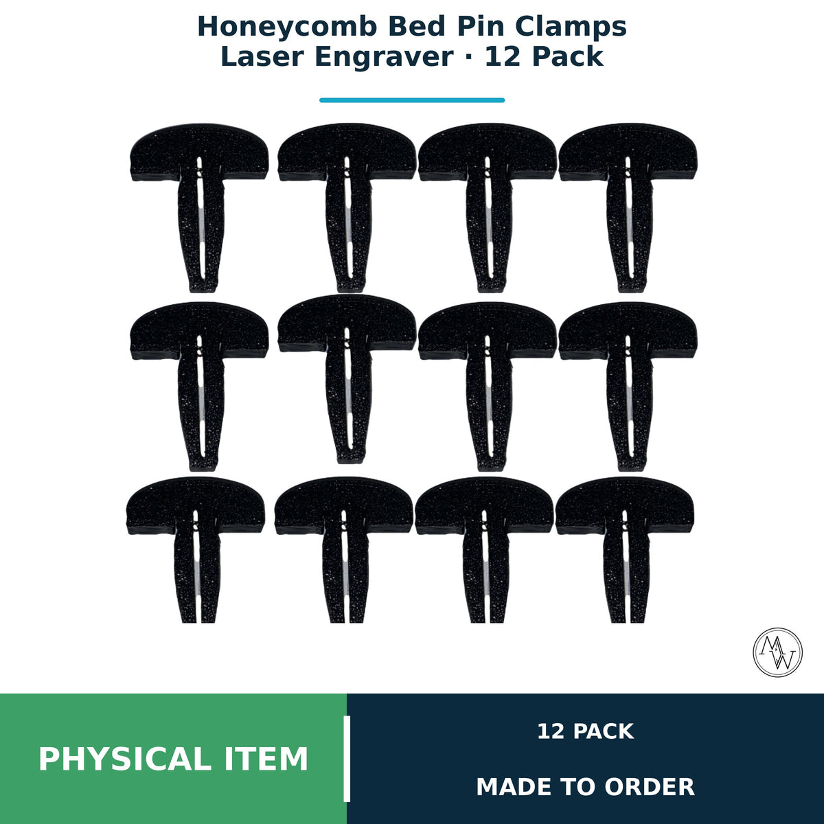 Honeycomb Bed Pin Clamps, Laser Engraver, 12 Pack