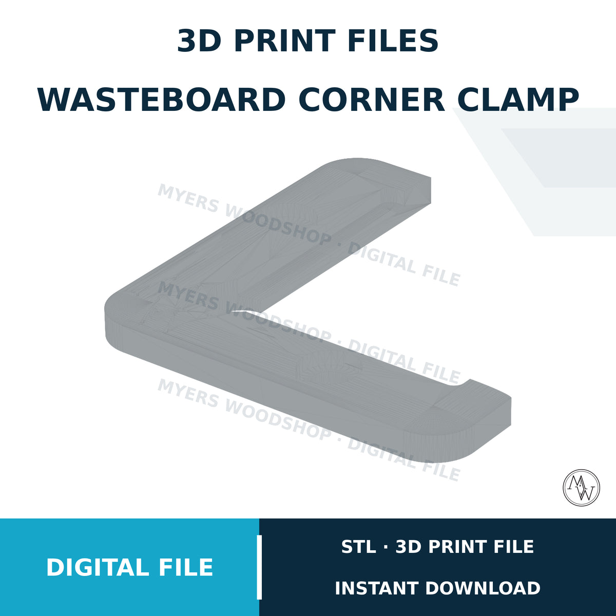 CNC Wasteboard Corner Clamp STL File
