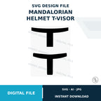 Mandalorian Helmet T-Visor SVG Cut File
