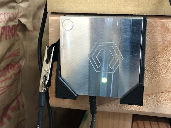Carbide 3D BitZero V1 touch probe holder mounted near CNC