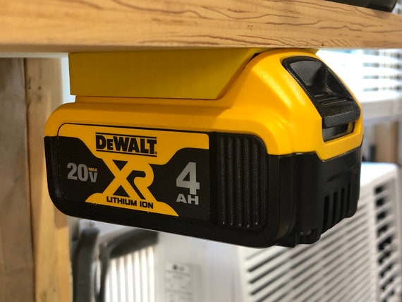 DeWalt 20V and FlexVolt battery holder installed for storage