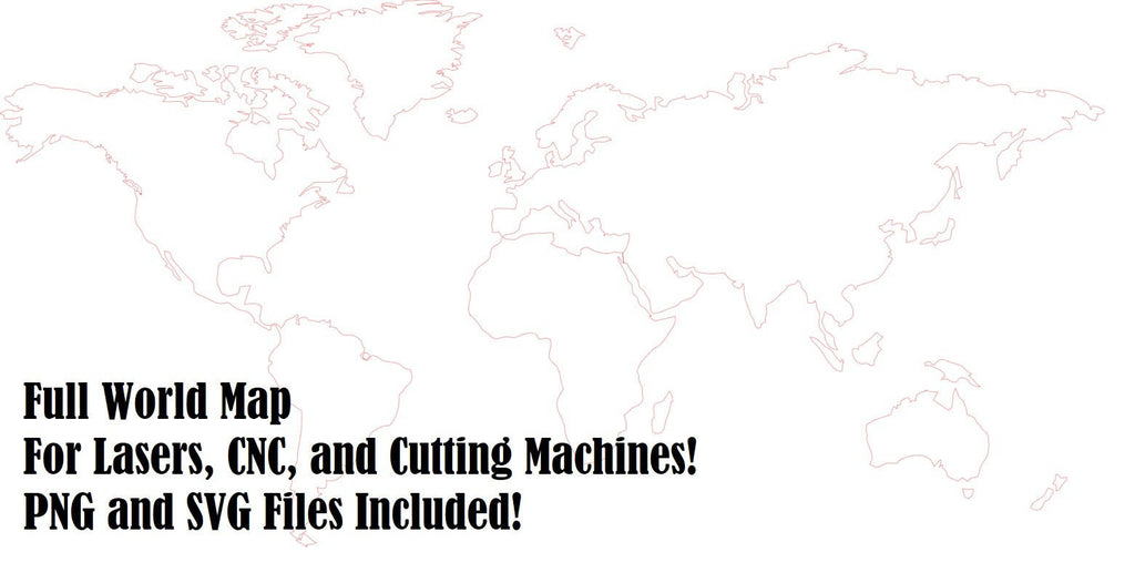 World Map SVG Cut File | CNC, Laser, Silhouette (Digital Download)