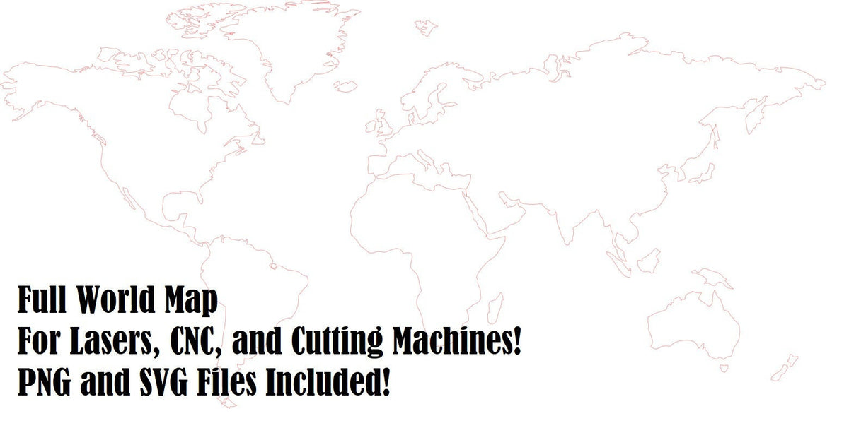 World Map SVG Cut File | CNC, Laser, Silhouette (Digital Download)