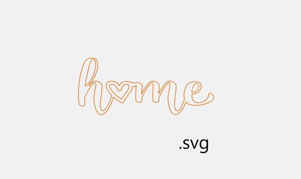 Cursive Home Wall Decor SVG – Heart, CNC Laser Cut Files