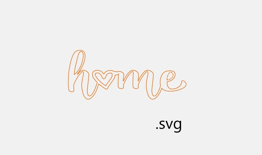 Cursive Home Wall Decor SVG – Heart, CNC Laser Cut Files