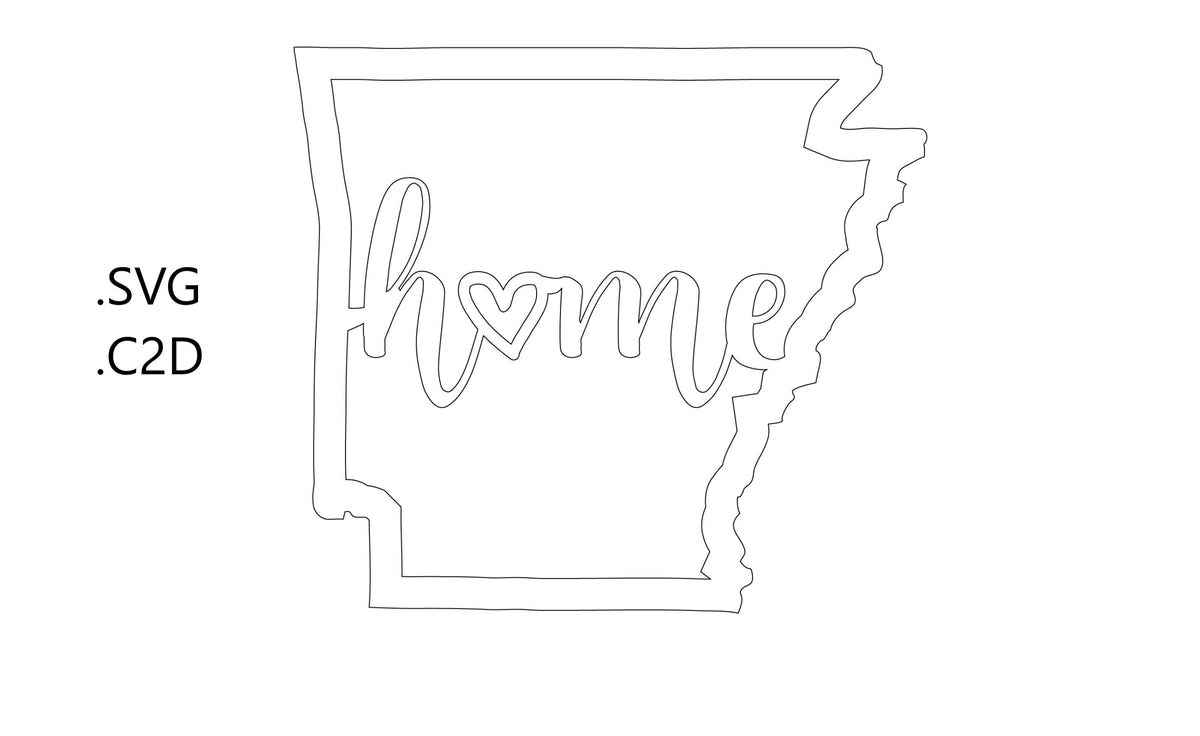 Arkansas Home State Cutout – CNC Laser SVG Digital File