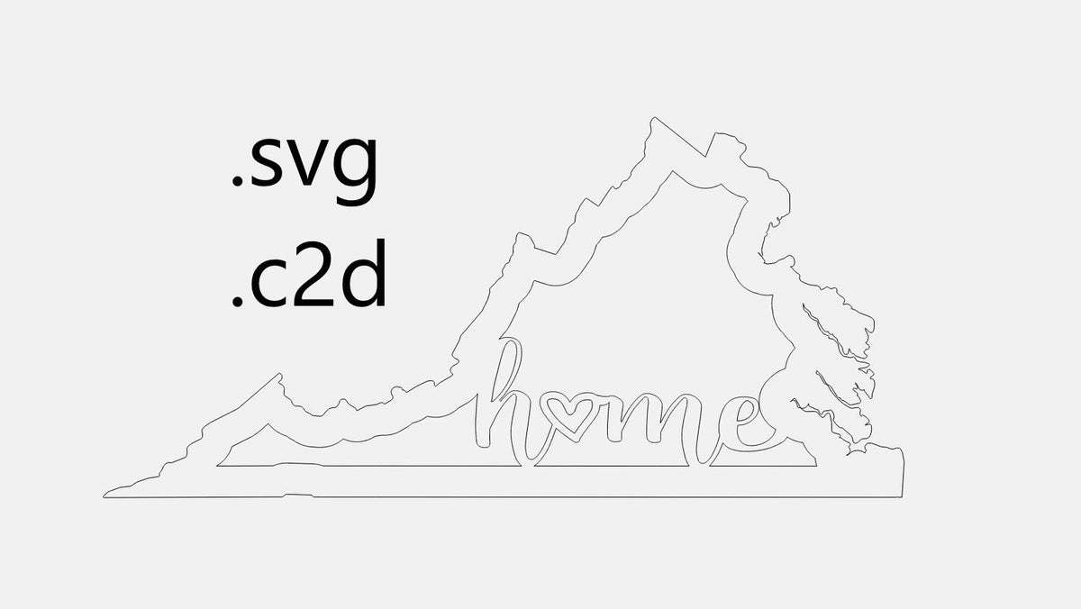 Virginia State Home Decor - CNC Laser Cut Files (SVG, .C2D)