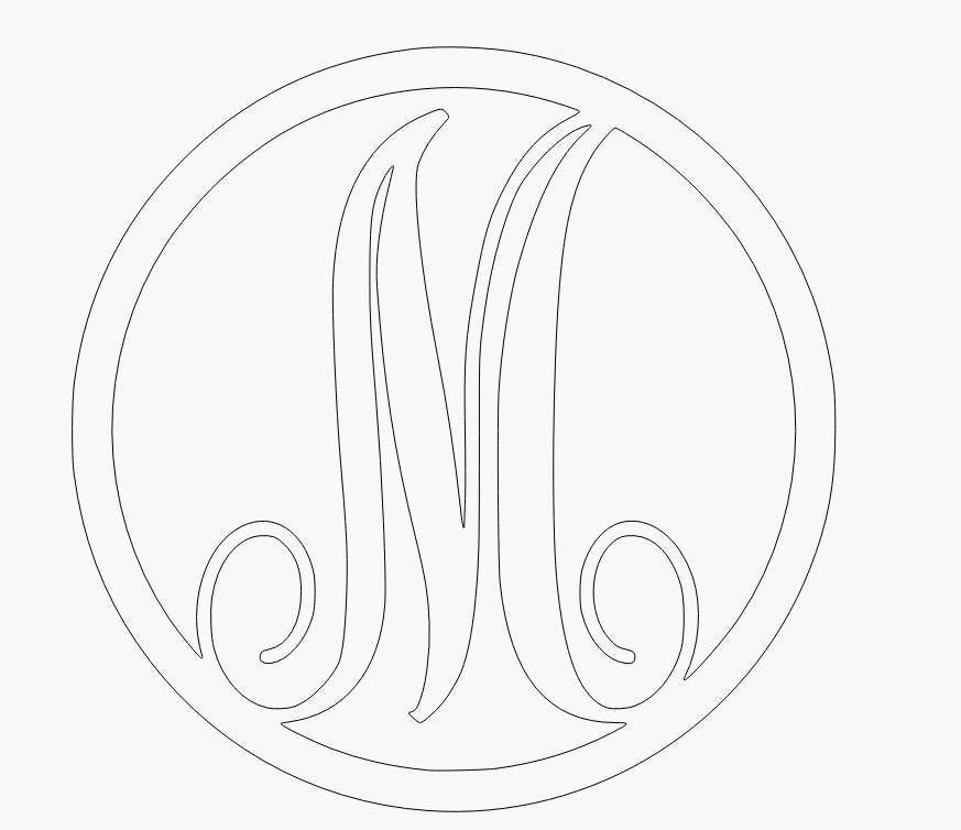 Letter M Monogram SVG, Laser Cut CNC File (Digital File)