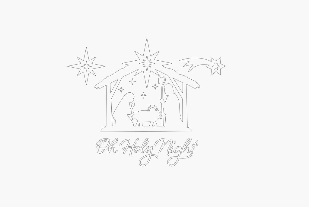 Oh Holy Night Nativity Ornament SVG JPG, Laser Cut File (Digital File)