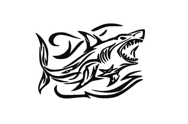 Tribal Shark (svg, jpeg, ai), CNC Laser Cut File (Digital Download)