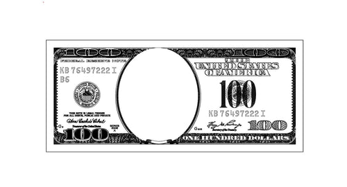 100 Dollar Bill SVG, AI, Jpeg File, Laser Cut Template (Digital Download)