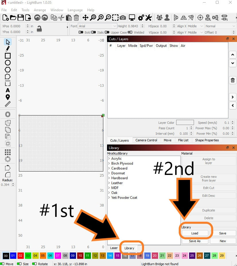 OMTech 50w CO2 Laser Lightburn Cut Library (Digital Download)