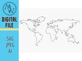 Connected World Map Cut File, SVG AI Jpeg (Digital Download)