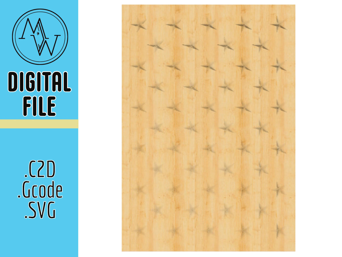 CNC Router American Flag Star Files – 60 Degree V Bit (Digital Download)
