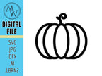 Fall Pumpkin Outline File, Jack O Lantern SVG, CNC Laser Cut (Digital File)